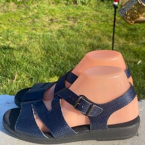 Mephisto Helen Women’s Navy Blue Strappy Ankle Strap Sandals Size 38/8US